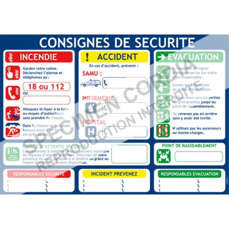 consignes de sécurité et d urgence